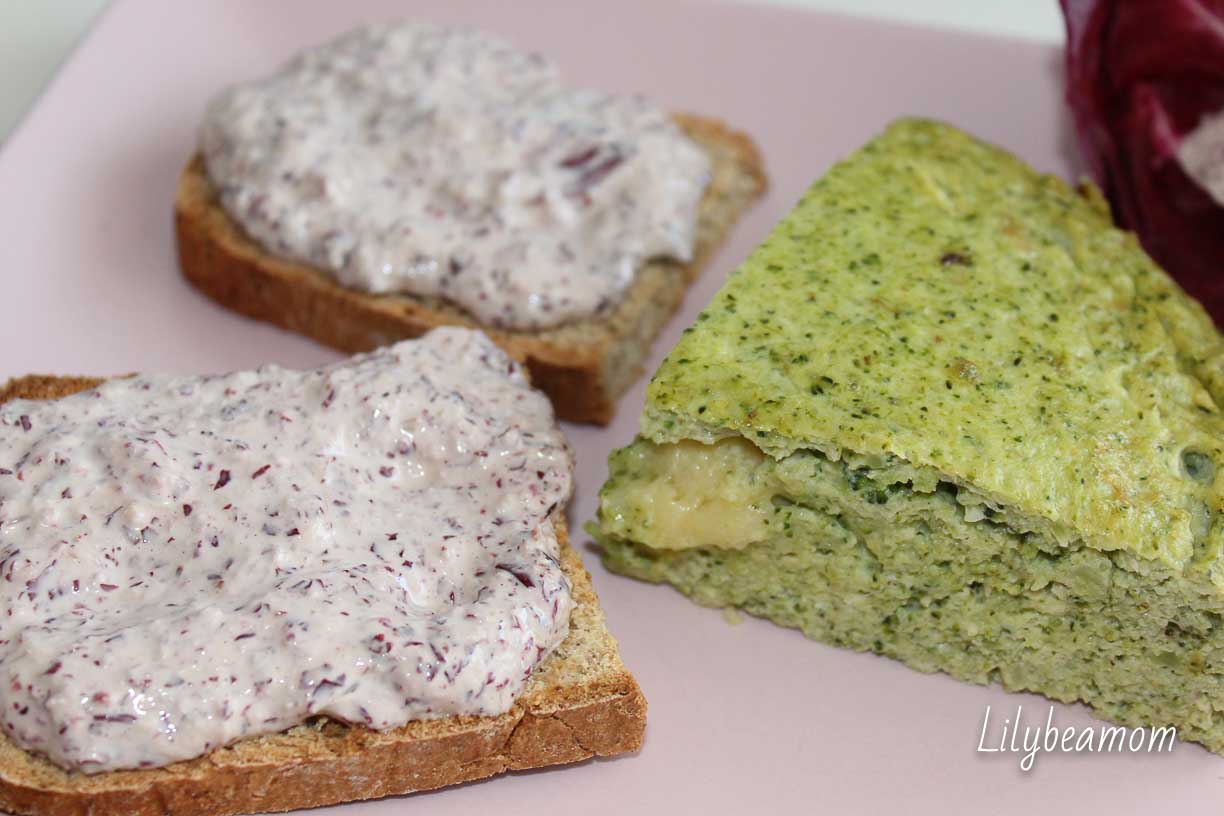 Tortino di broccoli con crostoni di pane irlandese e maionese di radicchio | paninisopraffini.com